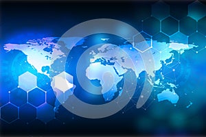 Abstract blue background. Network background.Innovative technologies