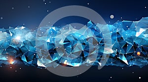 Abstract blue background. Network connection structure. Grid. Ai generate