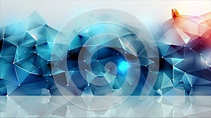 Abstract blue background. Network connection structure. Grid. Ai generate