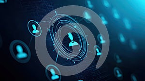 Abstract blue background with overlapping circles, modern and versatile design for tech, science, creative projects