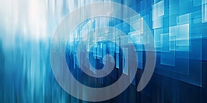 Abstract blue background with overlapping translucent rectangles