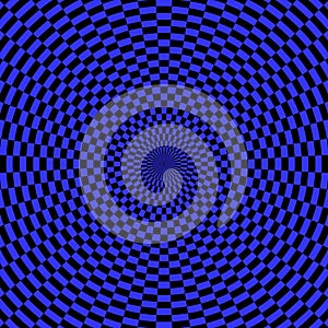 Abstract blue background. Rotation movement illusion.