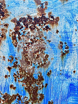 Abstract blue background with rust.