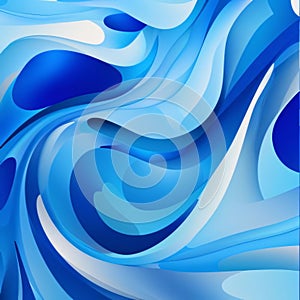 abstract blue background with smooth lines and waves. Vector illustration