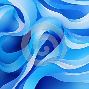 Abstract blue background with smooth wavy lines. Vector Illustration