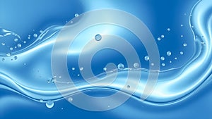 abstract blue background with some smooth lines in it and some bubbles