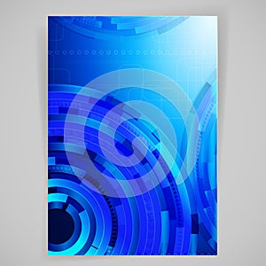 Abstract blue background with techno elements
