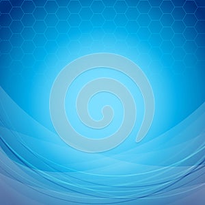 Abstract blue background template with waves