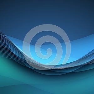 Abstract blue background with wave. Vector illustration