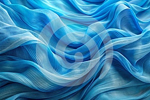 Abstract blue background, wave or veil texture photo