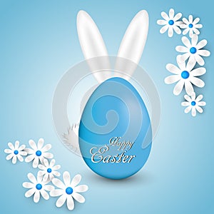 Abstract background with daisies Easter eggs and bunny ears
