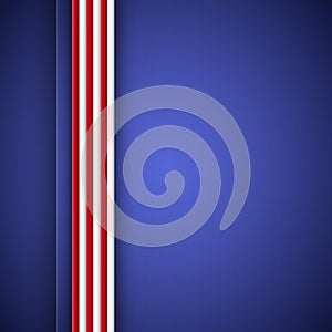 Abstract blue background with white and red lines - Vector
