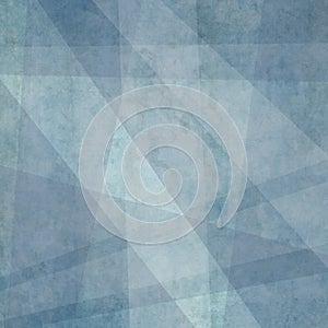 Abstract blue background white striped pattern and blocks in diagonal lines with vintage blue texture