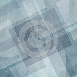 Abstract blue background white striped pattern and blocks in diagonal lines with vintage blue texture