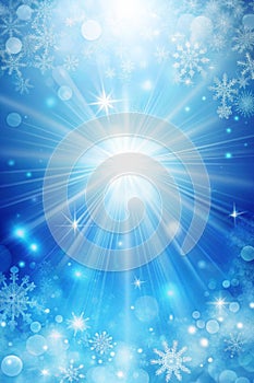 Abstract blue background with winter pattern