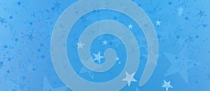 Abstract blue banner background with stars