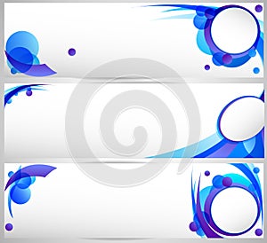 Abstract blue banner set