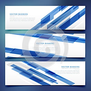 Abstract blue banners and headers template