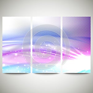 Abstract blue banners set, wave vector design