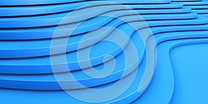 Abstract blue bent texture. Geometric wavy background