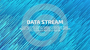 Abstract blue big data flow stream visualization