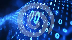 Abstract blue binary code background