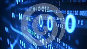 Abstract blue binary code background