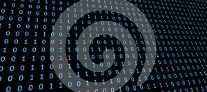 Abstract blue binary code background