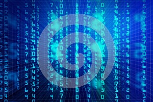 Blue binary code background