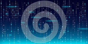 Abstract blue binary code background