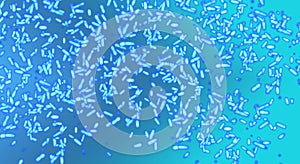 Abstract blue biology background microscopic bacteria germs