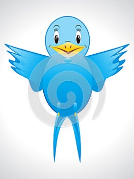Abstract blue bird icon photo