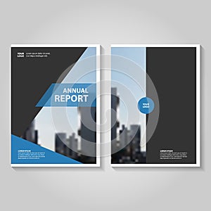 Abstract blue black annual report Leaflet Brochure Flyer template design, book cover layout design