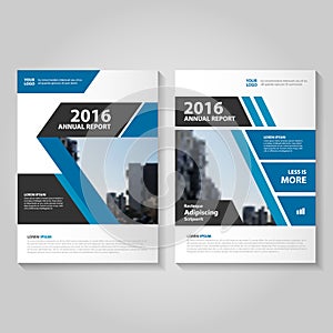 Abstract blue black annual report Leaflet Brochure Flyer template design, book cover layout design