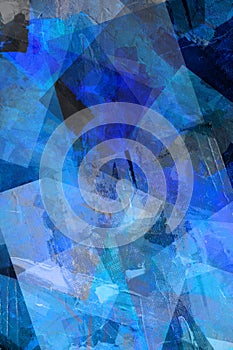 abstract blue black background with textured transparent squares in random layers