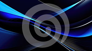 Abstract Blue and Black Waves Background Design