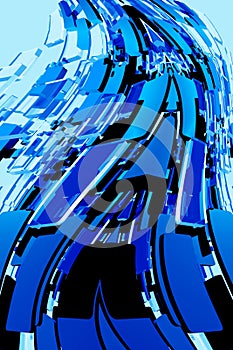 Abstract Blue Blocks