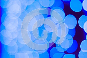 Abstract blue bokeh background. Close up bokeh lights