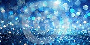 Abstract Blue bokeh defocus glitter blur background photo
