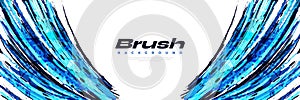 Abstract Blue Brush Background with Halftone Style. Grunge Sport Banner