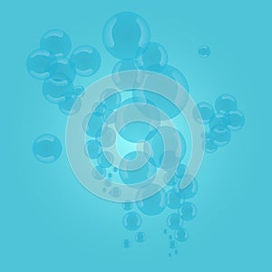 Abstract blue bubbles background