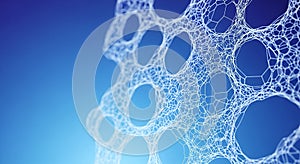Abstract Blue Bubbles and Cellular Structure Background