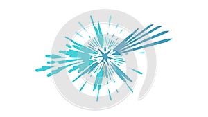 Abstract Blue Burst Explosion Vector Graphic, vector design Generative AI