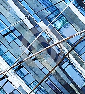 Abstract blue business facade