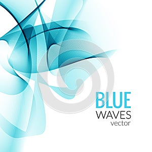 Abstract Blue business line wave vector white background vector illustration