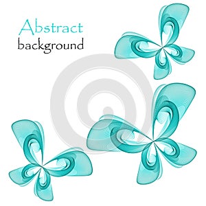 Abstract blue butterfly on a white background