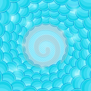 Abstract Blue Card with Copyspace and Bubble Circle