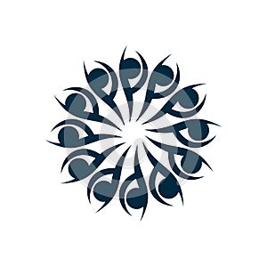 Abstract Blue Circle Flower Logo Template Illustration Design. Vector EPS 10