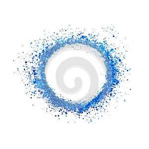 Abstract blue circle frame design element for graphic design and creative projects on isolated background