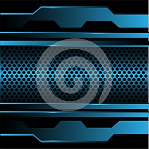 Abstract blue circle mesh in metal design modern futuristic background vector